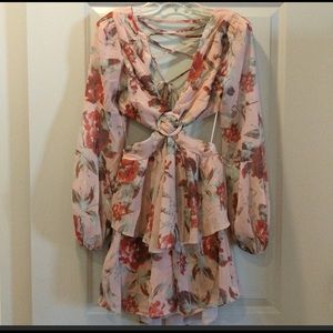 Luxxel long sleeve dress medium blush